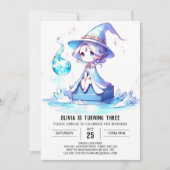 Whimsy Cute Wizard Birthday 招待状 (正面)