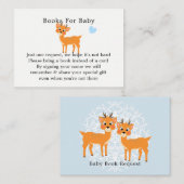Whimsy Deerハート冬の赤ちゃんシャワー予約リクエスト エンクロージャーカード (正面/裏面)