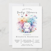 Whimsy Digital Bear Baby Shower 招待状 (正面)