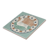 Whimsy Dog Mint Blue Terracotta Teal Aqua タイル (側面)