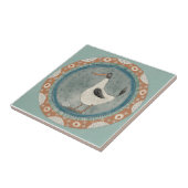 Whimsy Duck Mint Blue Terracotta Teal Aqua タイル (側面)