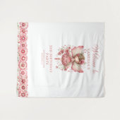 Whimsy Fairy Blush Pink 1st Birthday Backdrop タペストリー (正面(横))