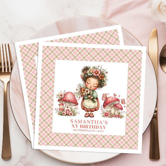 Whimsy Fairy Blush Pink Floral Birthday Celebratio
