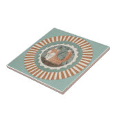 Whimsy Fox Mint Blue Terracotta Teal Aqua タイル (側面)