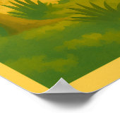Whimsy Gate – Stylized Garden Path Painting ポスター (角)