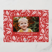 Whimsy Holly写真縁どクリスマス 箔シーズンカード (裏面)