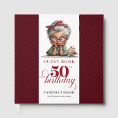 Whimsy humor 50th woman celebration guest book ゲストブック (正面)