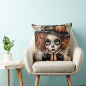 Whimsy in Mourning: The Pumpkin-Eyed Reverie クッション (椅子)