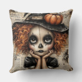 Whimsy in Mourning: The Pumpkin-Eyed Reverie クッション (裏面)