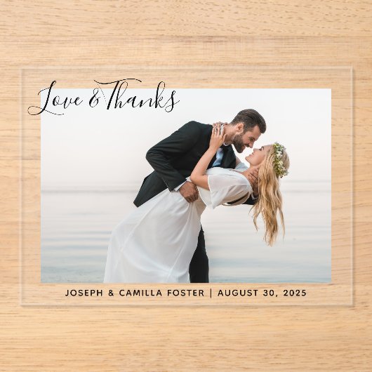 Whimsy Love and 感謝してい結婚s Photo アクリル招待状 (正面)