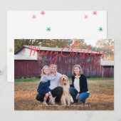 Whimsy Merry Christmas Stars モダン Holiday Photo シーズンカード (正面/裏面)