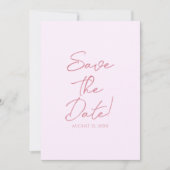Whimsy Pink Hand Drawn Floral Garden Save The Date セーブザデート (正面)