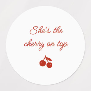 Whimsy Red She's the Cherry on Top ブライダルシャワー ラベル