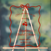 Whimsy Red She's the Cherry on Top Bridal Shower アクリルサイン (ニュートラル)