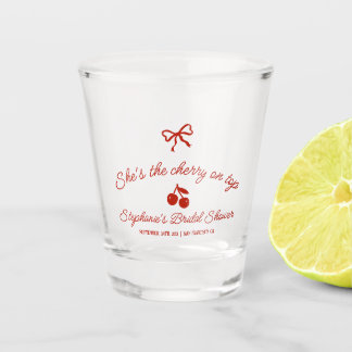 Whimsy Red She's the Cherry on Top Bridal Shower ショットグラス