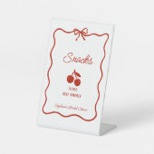 Whimsy Red She's the Cherry on Top Bridal Shower 台座サイン (正面)