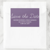 Whimsy Save the Date Stickers, Purple 長方形シール (バッグ)