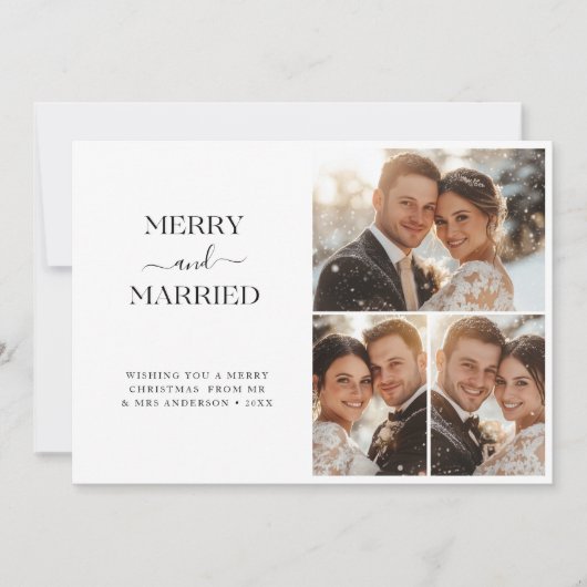 Whimsy ScriptとメリーChristmas 3結婚したの写真 シーズンカード (正面)
