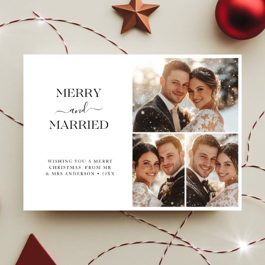 Whimsy ScriptとメリーChristmas 3結婚したの写真 シーズンカード