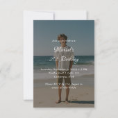 Whimsy Script Any Age Photo Overlay 21st birthday 招待状 (正面)