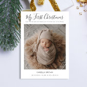 Whimsy Script Baby's First Christmas Photo Card シーズンカード