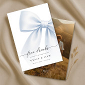 Whimsy Script Bow Free Drinks Wedding Photo セーブザデート