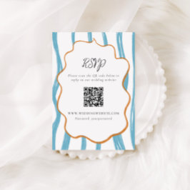 Whimsy Stripes Wedding QR Code Enclosure Card エンクロージャーカード
