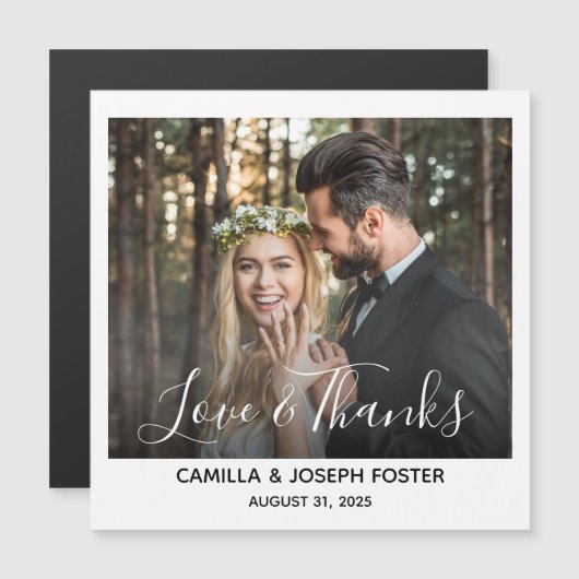 Whimsy Thank You'結婚s Photo Magnet (正面/裏面)