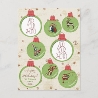 Whimsyliciousのクリスマス-写真のパーソナライズなカード シーズンポストカード