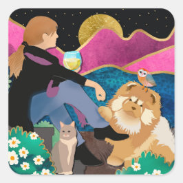 WHINE with ME chowスタンプ スクエアシール