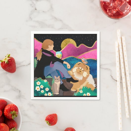 WHINE WITH ME CHOW紙ナプキン スタンダードカクテルナプキン (インサイチュ)