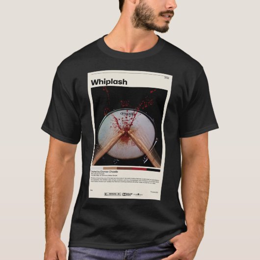Whiplash Damien Chazelleミニマリスト映画ポスター Tシャツ (正面)