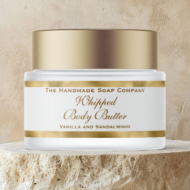 Whipped Body Butter Gold Foil and White Jar  ラップアラウンドラベル