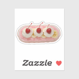 Whipped Cream Banana Split with Cherries  シール