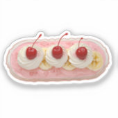 Whipped Cream Banana Split with Cherries  シール (正面)