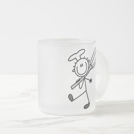 Whipperを持つ棒の姿のシェフ フロストグラスマグカップ (正面右)