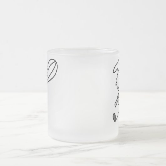 Whipperを持つ棒の姿のシェフ フロストグラスマグカップ (中央)