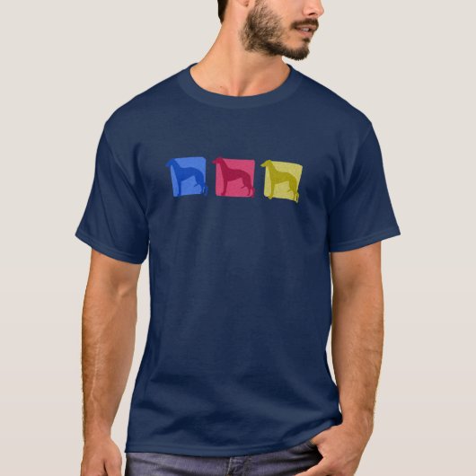 Whippetのカラフルなシルエット Tシャツ (正面)