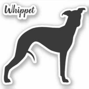 Whippetのシルエットのカッコいい犬の恋人のビニールのステッカー シール