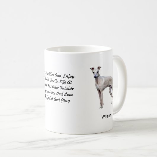 Whippetのマグ- 2つのイメージおよびモチーフの… コーヒーマグカップ (正面右)