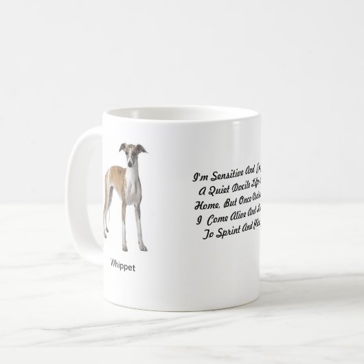 Whippetのマグ- 2つのイメージおよびモチーフの… コーヒーマグカップ (正面左)