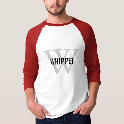 Whippetの品種モノグラムまたは愛犬家のワイシャツ Tシャツ (正面)