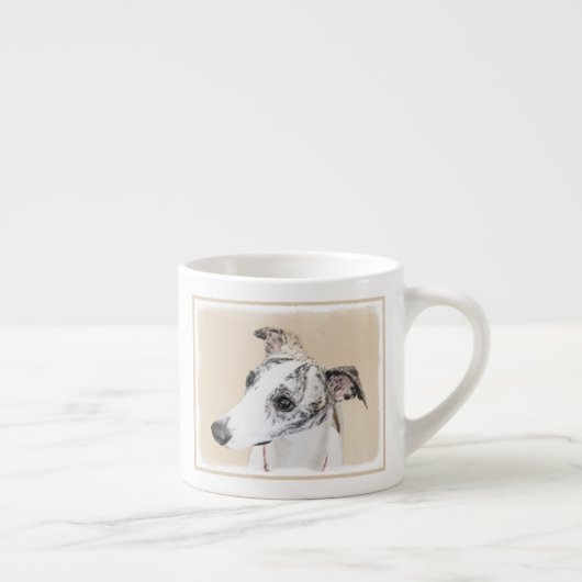 Whippetの絵画-かわいい元の犬の芸術 エスプレッソカップ (右)