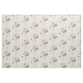 Whippetの絵画-かわいい元の犬の芸術 ファブリック (ファットクウォーター)