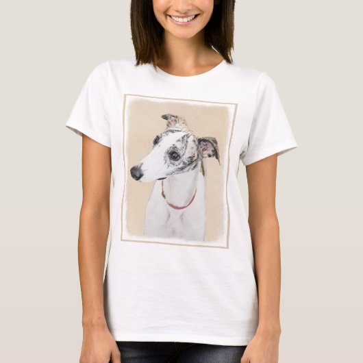 Whippetの絵画-かわいい元の犬の芸術 Tシャツ (正面)