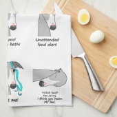 Whippetの腕木信号機 キッチンタオル (四つ折り)