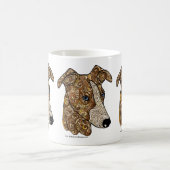 Whippetの落書きのコーヒー・マグ コーヒーマグカップ (中央)