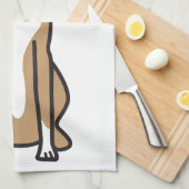 Whippet犬の漫画 キッチンタオル (四つ折り)