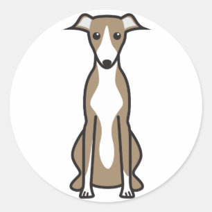 Whippet犬の漫画 ラウンドシール