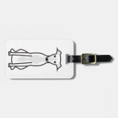 Whippet犬の漫画 ラゲッジタグ (正面横)